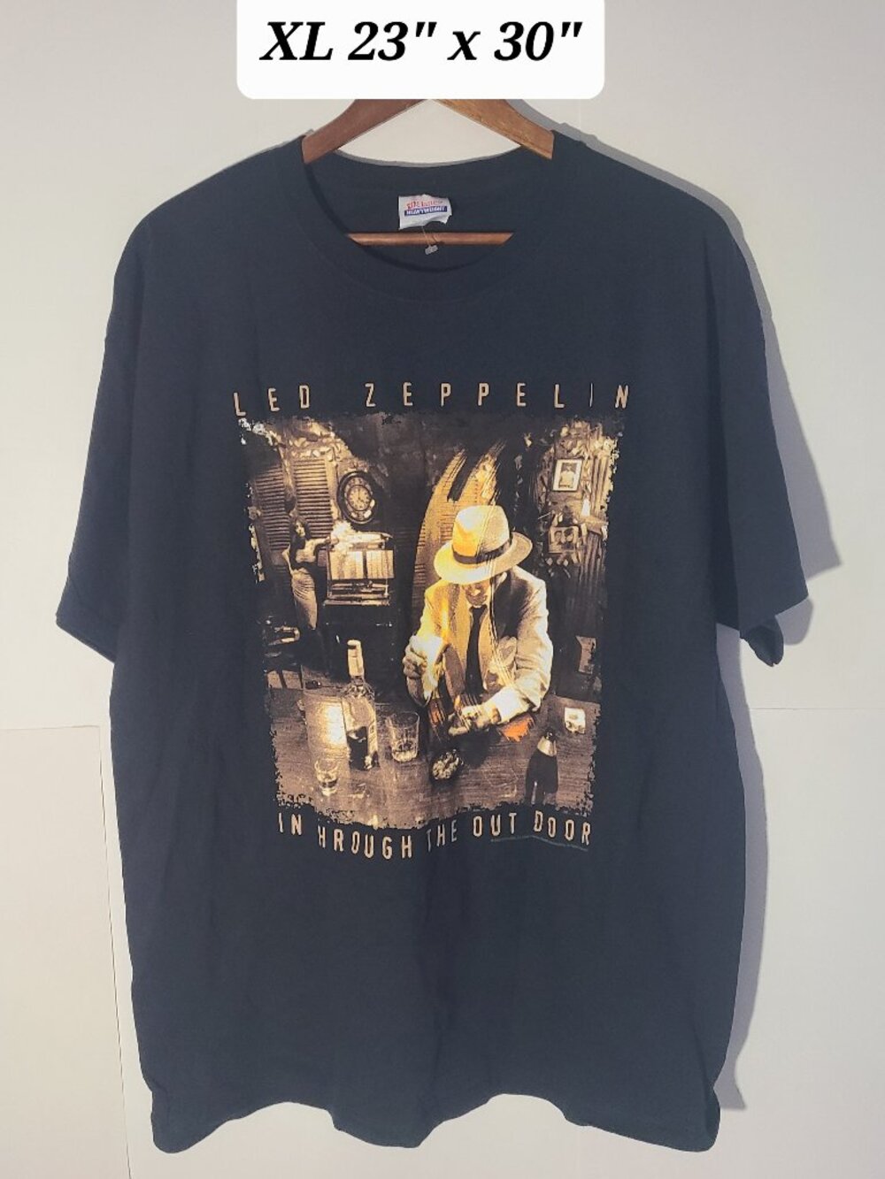 Vintage Y2K Led Zeppelin In Through The Out Door Black XL T-Shirt Deadstock